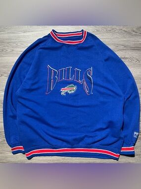 90s vintage LOGO7 Buffalo Bills NFL crewneck embroidered logo spell out XL